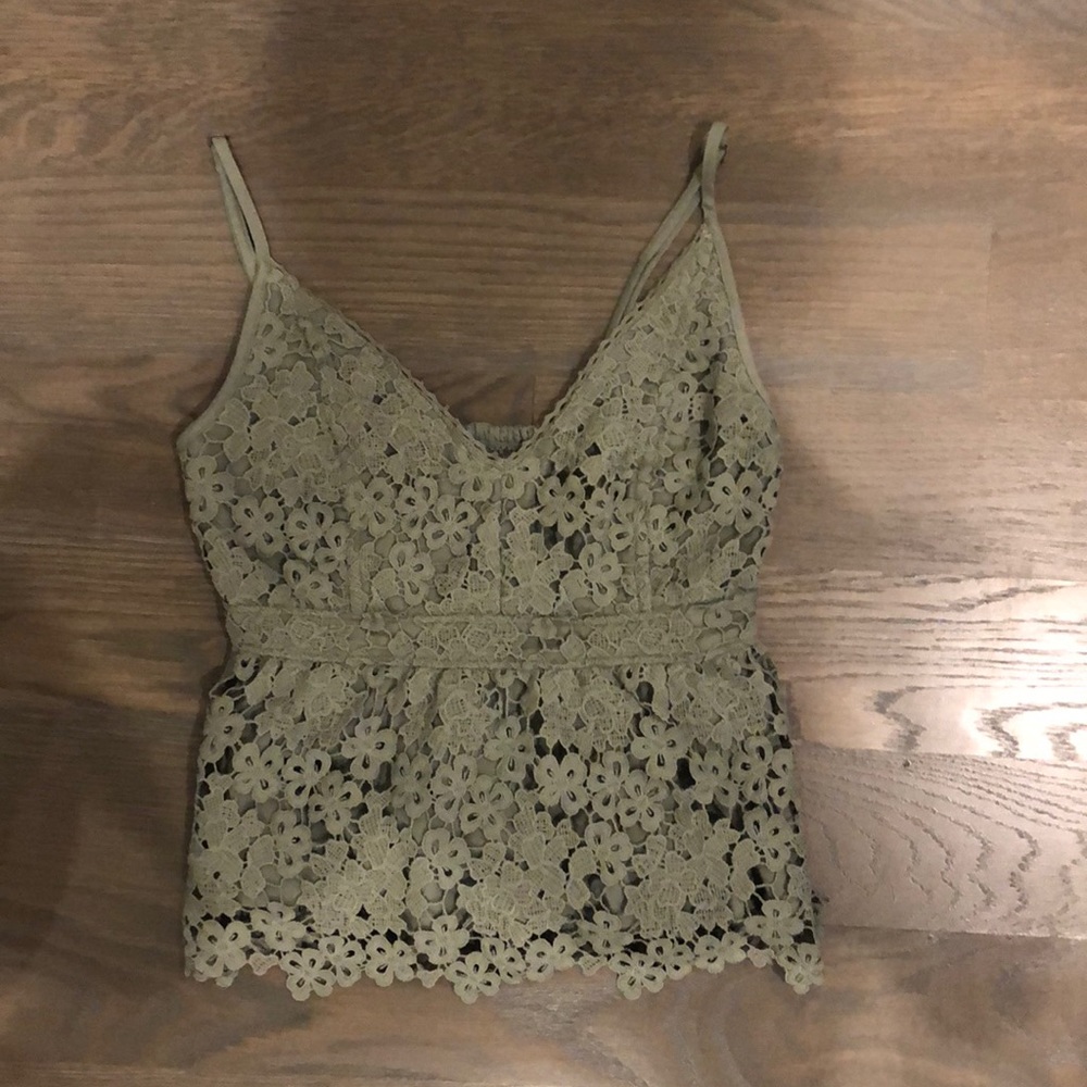 Green floral cami